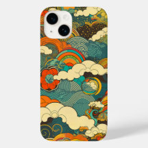 日本の伝統的なヴィンテージデザインを使用したアート作品 雲