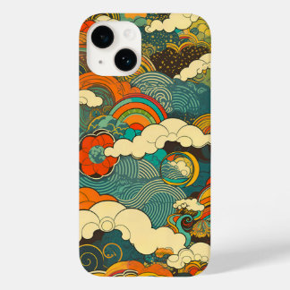 日本の伝統的なヴィンテージデザインを使用したアート作品 雲 Case-Mate iPhone 14 HÜLLE