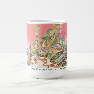 日本の伝統的着物生地、かっこいい兜（KABUTO)のマグカップ KAFFEETASSE