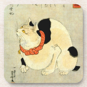 日本猫, 国芳 japanische Katze, Kuniyoshi, Ukiyo-e Getränkeuntersetzer