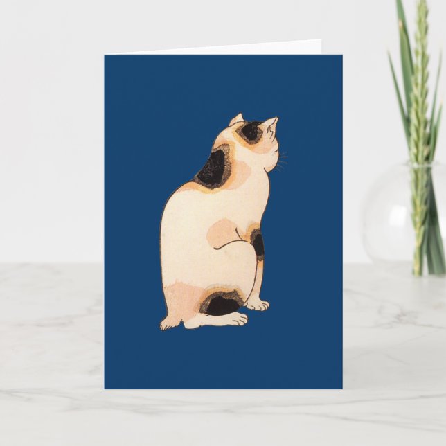 日本猫, 国芳 japanische Katze, Kuniyoshi, Ukiyo-e Karte (Vorderseite)