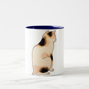 日本猫, 国芳 japanische Katze, Kuniyoshi, Ukiyo-e Zweifarbige Tasse