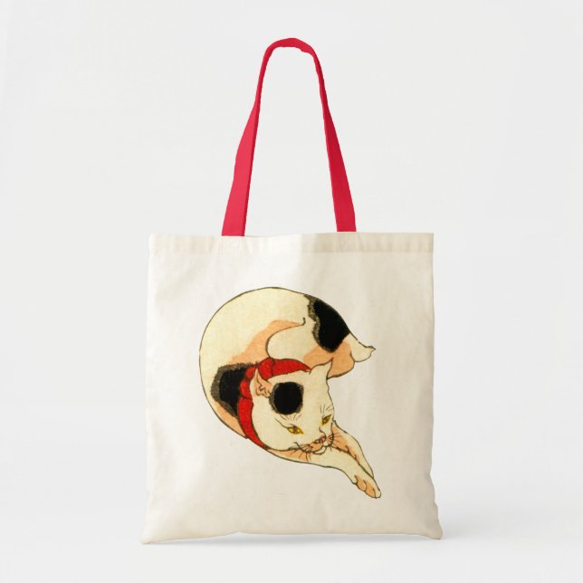日 本 猫, 国 Japanischer Katze, Kuniyoshi, Ukiyo-e Tragetasche (Vorne)
