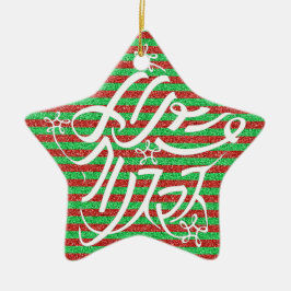 星形メリークリスマスのタイポグラフィーと他8言語 KERAMIK ORNAMENT