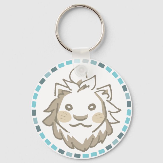 暖かいライオン＆爽やか青タイル SCHLÜSSELANHÄNGER (Vorderseite)