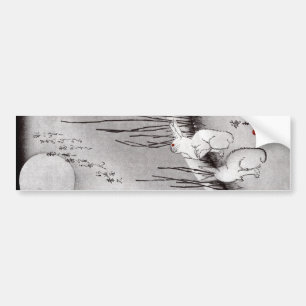 月 兎, 広 重 Mond und Kaninchen, Hiroshige, Ukiyo-e Autoaufkleber