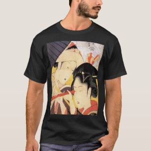 望遠鏡を覗く女, 北斎 Mädchen mit Teleskop, Hokusai, Ukiyo-e T-Shirt