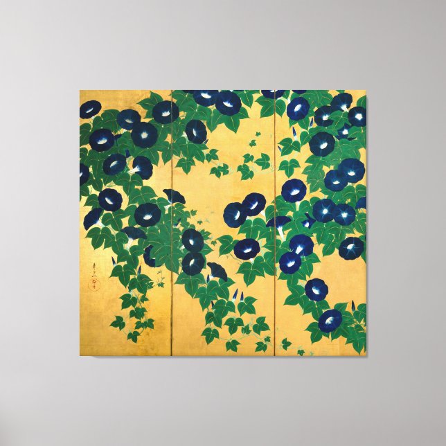 朝 顔(部 分), 其 Morgenglorie (Detail), Kiitsu Leinwanddruck (Vorderseite)