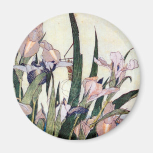 杜 若 と き ぎ り, り, す Iris und Grasshopper, Hokusai Magnet