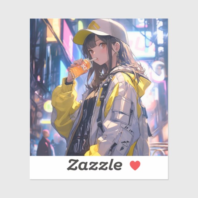 東京娘アイコン/Tokyo Gorl icon Badge | 東京娘 GenerativeAI Aufkleber (Blatt)