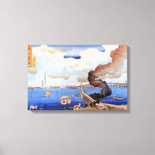 東 三 股 図, 国, Sumida River, Kuniyoshi, Ukiyo-e Leinwanddruck