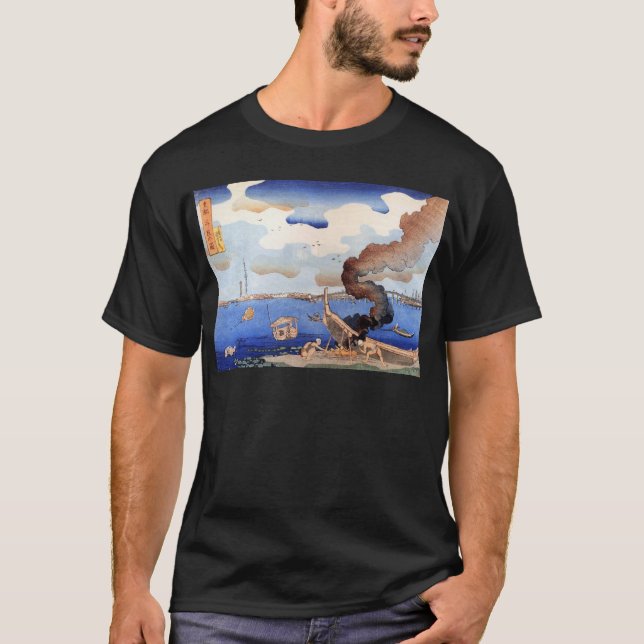 東 三 股 図, 国, Sumida River, Kuniyoshi, Ukiyo-e T-Shirt (Vorderseite)