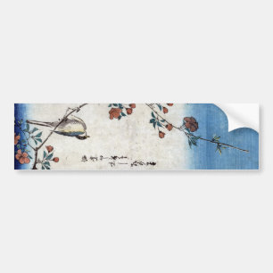枝 桜 鳥, 広 重 Bird & Weeping Cherry, Hiroshige, Ukiyo Autoaufkleber