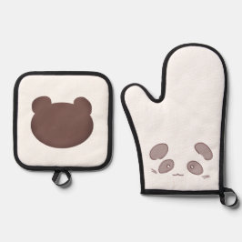 柔らかいパンダイラスト OFENHANDSCHUH & Topflappen-Set