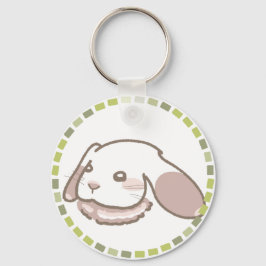 柔らかグリーンタイル＆リアルなたれ耳うさぎデザイン  SCHLÜSSELANHÄNGER