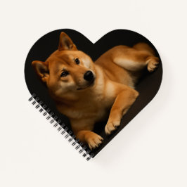 柴犬ポートレート Shiba Inu Art Heart Shaped Spiral Notizbuch