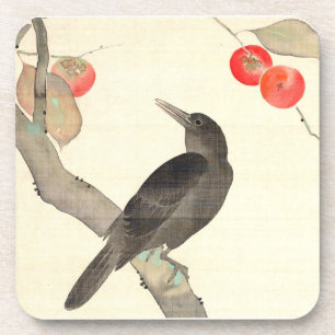 柿 に 烏, 抱 Persimmon und Crow, Hōitsu Getränkeuntersetzer