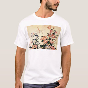 桔 梗, 北 斎 Bellflower und Dragonfly, Hokusai, Ukiyoe T-Shirt