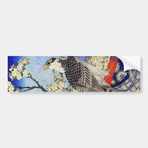 桜にハヤブサ, Falke-u. Kirschblüten, Hokusai, Ukiyo-e Autoaufkleber