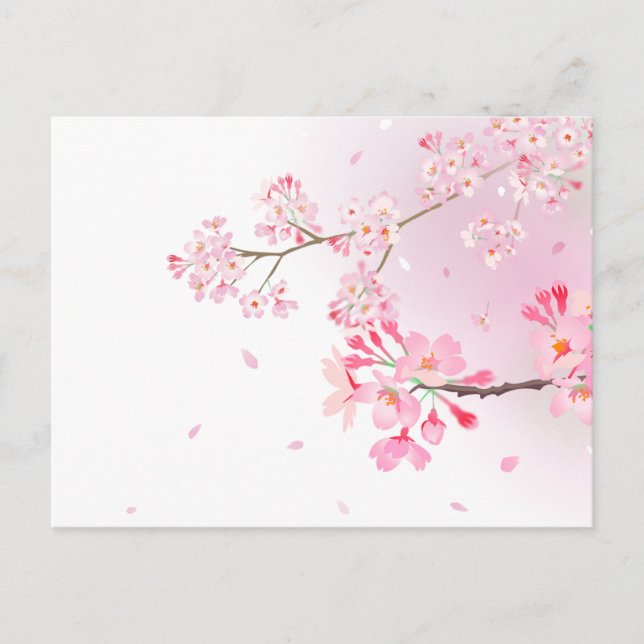 桜の花びらが舞う和風ポストカード＊春のご挨拶・季節の便りに POSTKARTE (Vorderseite)
