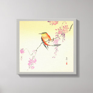桜 に 鳥, 小 原 邨 Bird & Cherry Blossoms, Ohara Koson Leinwanddruck
