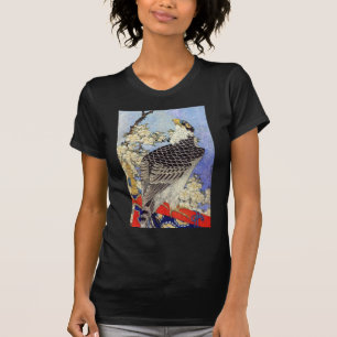 桜 ハ ヤ サ, Falken- und Kirschblüten, Hokusai, Ukiyo- T-Shirt