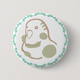 森林の緑を纏ったインコイラスト｜柔らかさと上品さを感じるデザイン BUTTON