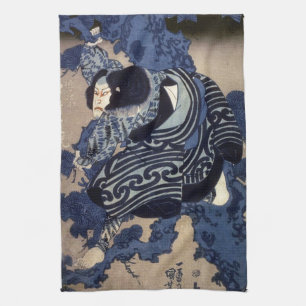 歌舞伎役者, 国芳 Kabuki Schauspieler, Kuniyoshi, Ukiyo-e Handtuch