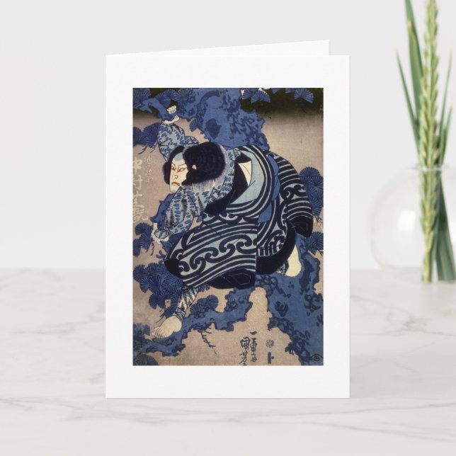 歌舞伎役者, 国芳 Kabuki Schauspieler, Kuniyoshi, Ukiyo-e Karte (Vorderseite)
