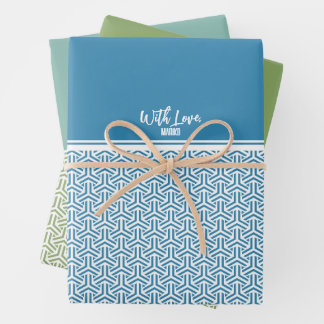 毘 沙 門 亀 甲 |Bishamon Kikko Traditionelles japanisch Geschenkpapier Set