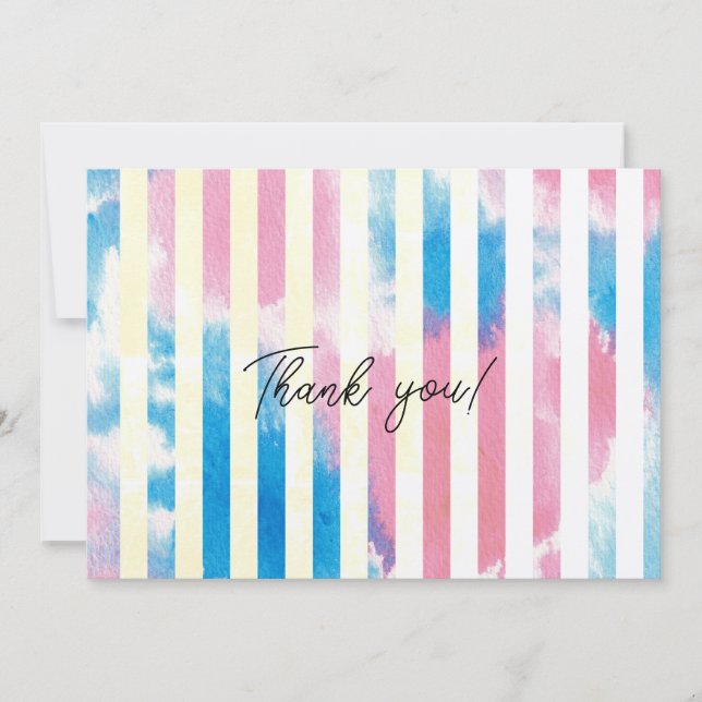 水彩とストライプ フラット DANKESKARTE (Vorderseite)