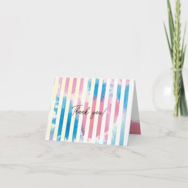 水彩とストライプ  二つ折り DANKESKARTE (Vorderseite)