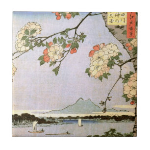 江戸の桜, 広重 Kirschblüten von Edo, Hiroshige, Ukiyoe Fliese