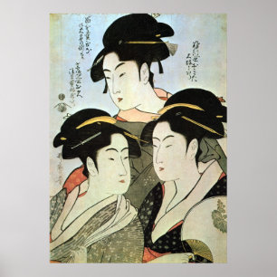 江 の 三 人, 歌 drei wunderschöne Frauen Edo, Utamaro Poster