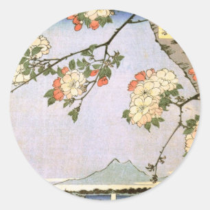 江 の 桜, 広 Kirschblüten 重 Edo, Hiroshige Runder Aufkleber
