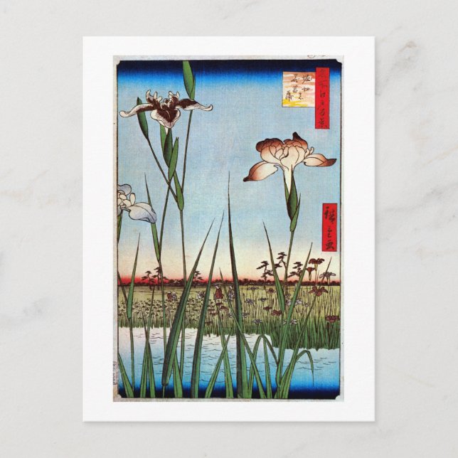 江 戸 の 蒲, 広 Iris 重 Edo, Hiroshige Postkarte (Vorderseite)