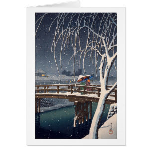 江 戸 川 の 雪, Abend Snow in Edogawa, Hasui Kawase,