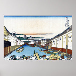 江 戸 日 橋, 北 Blick auf den Fuji von Nihonbashi 斎 Hok Poster