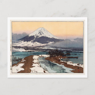 河 口 湖, Kawaguchi-See, Hiroshi Yoshida, Woodcut Postkarte