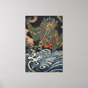 海, 国, 芳, Sea Dragon, Kuniyoshi, Ukiyo-e Leinwanddruck