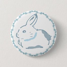 涼しげなリボン＆柔らかな雪うさぎデザイン  缶バッジ BUTTON