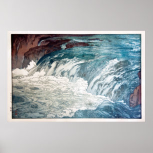 渓 流, Rapids, Hiroshi Yoshida, Holzschnitt Poster