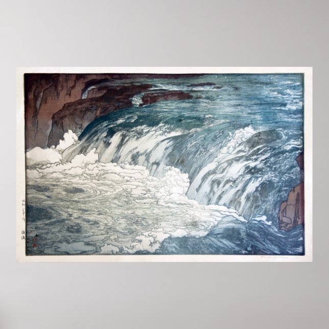 渓 流, Rapids, Hiroshi Yoshida, Holzschnitt Poster (Vorne)