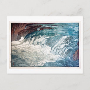 渓 流, Rapids, Hiroshi Yoshida, Holzschnitt Postkarte