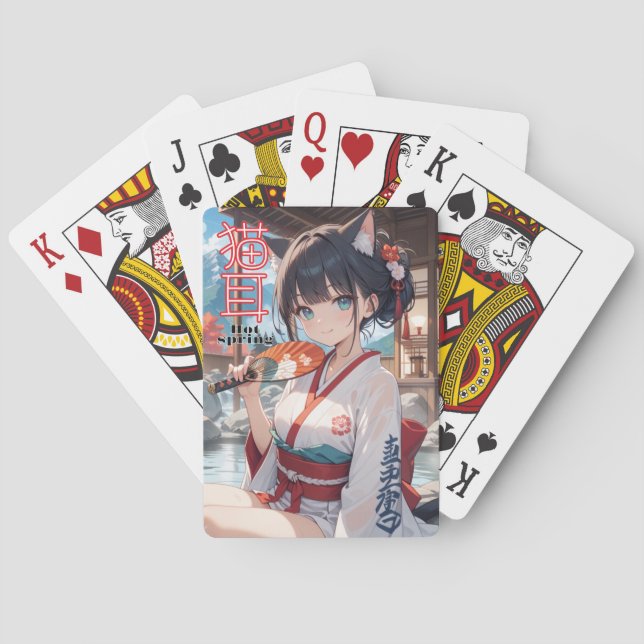 温泉に入る猫耳娘 SPIELKARTEN (Rückseite)