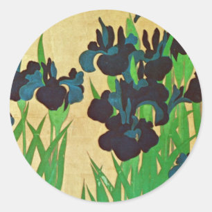 燕子花図 (部分), 光琳 Irises (Detail), Kōrin, Japan-Kunst Runder Aufkleber