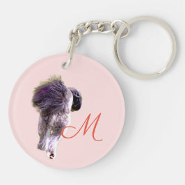 犬の笑顔と後ろ姿の両面アクリルキーホルダー SCHLÜSSELANHÄNGER