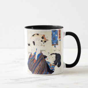 猫と女, 国芳 Katze und Frau, Kuniyoshi, Ukiyo-e Tasse