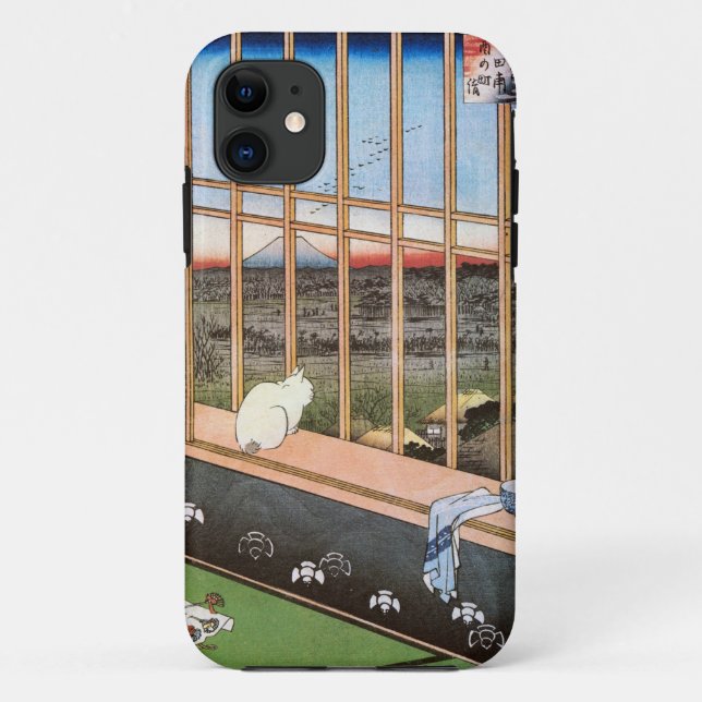 猫と富士山, 広重 Katze und der Fujisan, Hiroshige, Case-Mate iPhone Hülle (Rückseite)