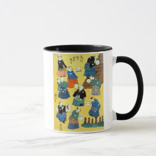 猫の曲芸師, 国芳 Akrobat der Katzen, Kuniyoshi, Ukiyo-e Tasse